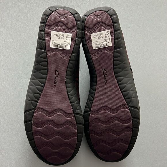 CLOUDSTEPPERS by Clarks Washable Knit Slip-Ons Adella Step Burgun/Leo - Picture 7 of 9